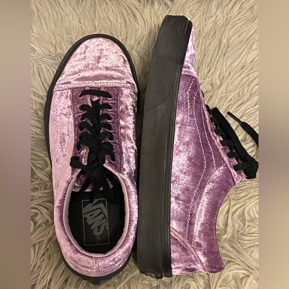 Vans Black and Purple Sneakers Classic Low-Top Design